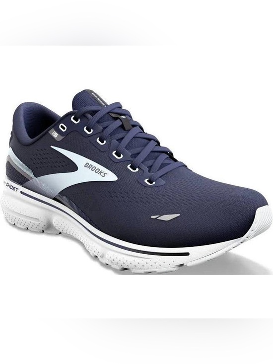 Brooks Shoes - Brooks Ghost 15 Womens Navy Blue Silver Running Shoes Sneakers Size 10